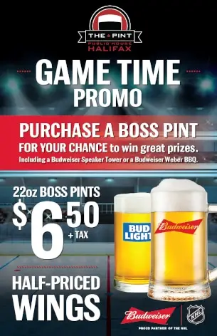 The Pint / NHL Game Time promo poster that we designed and printed