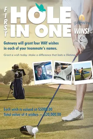Gateway Insurance / We Are Young golf poster that was designed and printed
