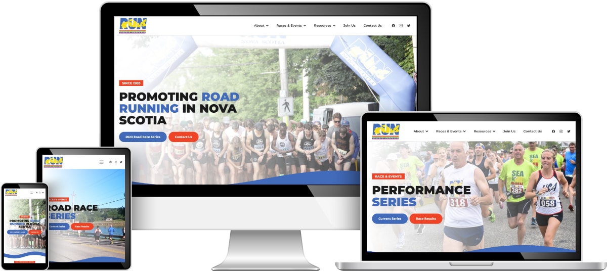 Run Nova Scotia website design sample
