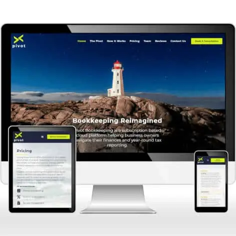 Pivot Bookkeeping web design sample